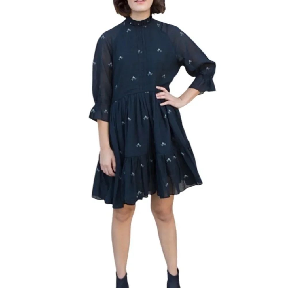 Mirth Napa Mini Dress in Black Jamdani M